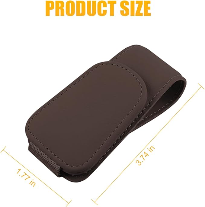 AICEL Sunglasses Holders for Car Sun Visor, Leather Eyeglasses Hanger Mounter, Magnetic Glasses Holder and Ticket Card Clip, Auto Interior Accessories Universal for SUV Pickup Truck