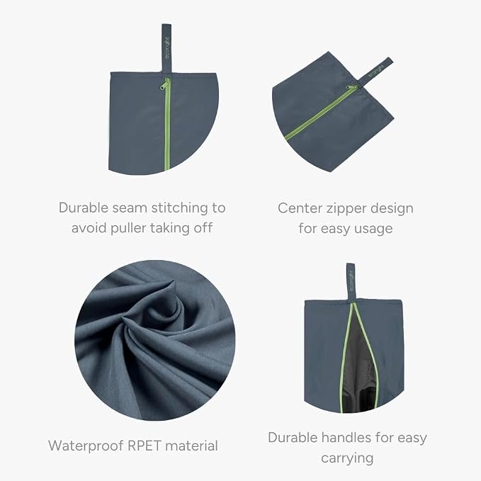 Ecoright Shoe Bags for Travel, Set of 2, 100% Recycled Water-Resistant Zipper Pouch Bags, Shoe Bags for Storage, Travel Essentials for Men & Women
