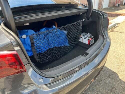 Rear Trunk Organizer Cargo Net for Acura TLX 2015–2025 – Envelope Style Cargo Net for Sedan–Premium Mesh Elastic Car Trunk Organizer Vehicle Carrier Storage–Compatible with Acura TLX
