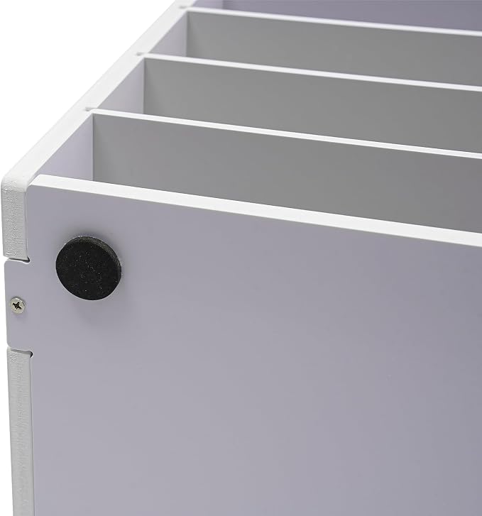 12-Slot Desktop Organizer, Minimalist Design Mailbox, File Sorter w/Top Platform for Hold Cables/Files/Keys, Desktop Bill Paper Organizer for Office & Home(White, 12 Slot, Style 2)