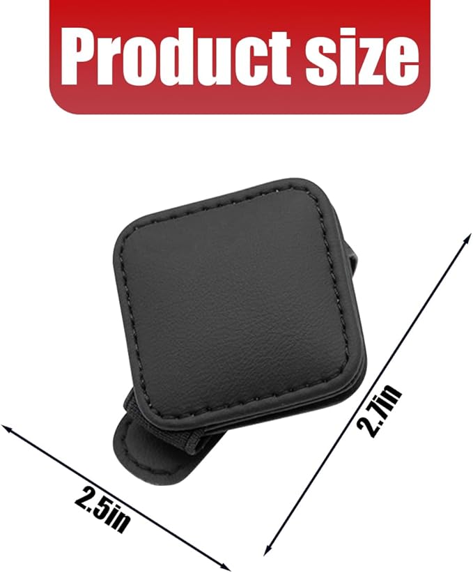 Sunglasses Holder for Car Visor, Magnetic Leather Vehicle Glasses Ticket Card Clip, Automotive Interior Eyeglass Hanger Organizer Accessories, Universal for SUV, Sedan, Truck (Black)