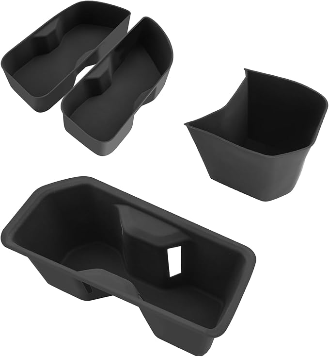 Silicone Center Console Cup Holder & Rear Door Storage Box for 2024–2026 Toyota Grand Highlander/Grand Highlander Hybrid, Interior Organizer Accessories (4PCS)