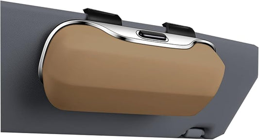 GDQ Sunglasses Holder for Car Visor Glasses Case|Car Sunglass Holder|Eyeglass Holder|Press Silent Shockproof Dustproof (Beige)
