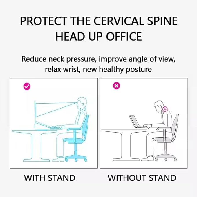Foldable & Portable Laptop Stand for Desk, Light Weight Alloy Silicon, Ergonomic Aluminum Riser with 7 Adjustable Heights, Compatible with Laptop 10-16' and Tablet
