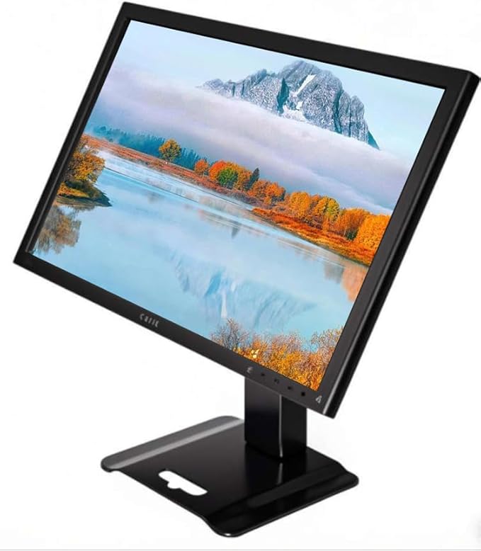 Swivel and Tilt Metal Stand for Echo Show 15 (Gen 1, Gen 2) and Show 21 Adjustable (-58/+58) with 360 Rotatable Wall Mounting Holder for Monitor Full Motion 13"-27", Black