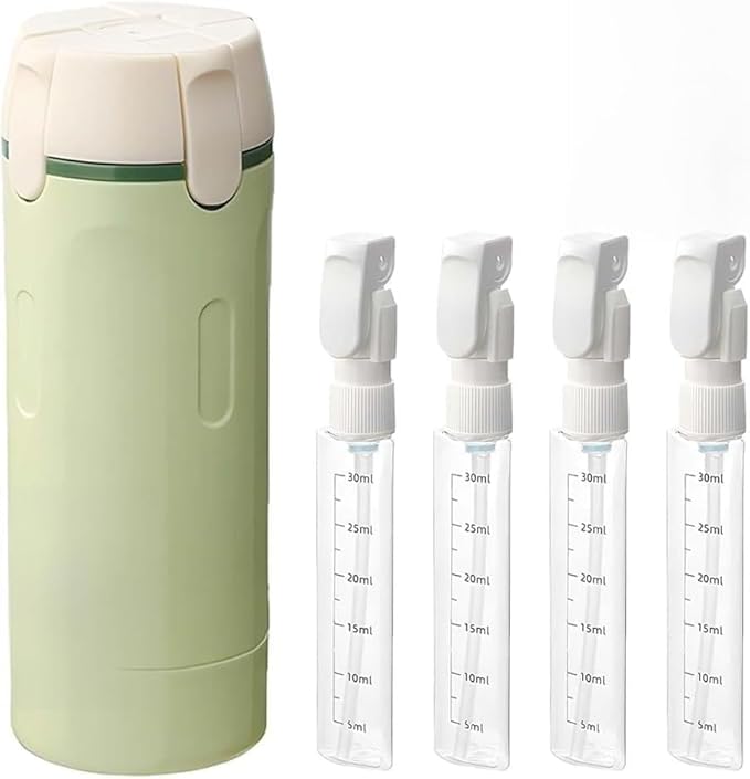 4-in-1 Travel Dispenser Bottle,4 Pack 30ML Travel Bottles for Toiletries, Leak Proof Travel Size Containers (Green)
