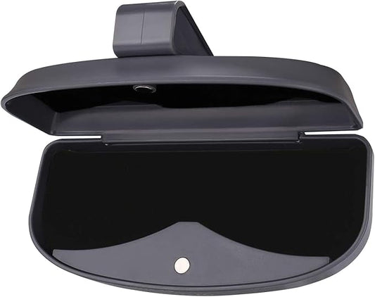 MOSISO Car Visor Sunglasses Case, Universal Automotive ABS Eyeglasses Holder Protective Box Clip Eyewear Hard Shell Storage Organizer with Magnetic Closure and Double Card Clamp, Space Gray