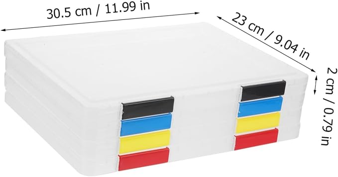 DOITOOL 4pcs Stackable File Storage Boxes with Lid, Thickened A4 Document Organizer Box 31x23x2cm for Office and Student Desktop Filing Random Color