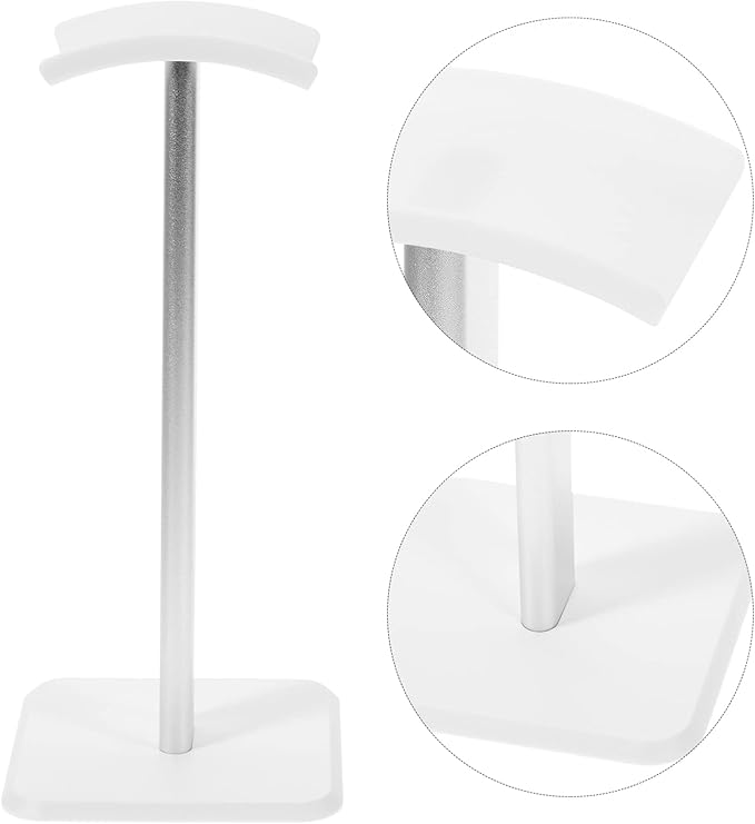 Headphone Stand Aluminum Gaming Headset Holder Earphone Hanger Desk Headset Mount Rack for Home and Office Display White