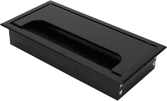 Eujgoov Cable Management Box, Aluminum Alloy Cord Organizer for Home Office School, Efficient Wire Tidy Grommet Cover Black Entertainment System PC, Ideal Desk Computer Grommets