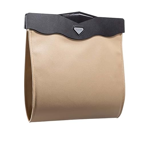 item_name :AOWIS Car Leather Trash Bag Smart LED Waterproof Organizer Storage Garbage Can (KHAKI)