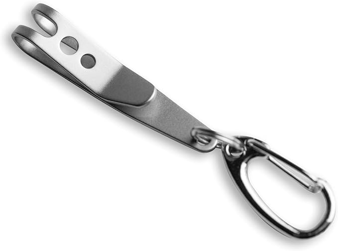 TEC Accessories - P-7 Suspension Clip - Stainless Spring Steel, Black Diamond Finish - Everyday Carry - Keychain Accessory