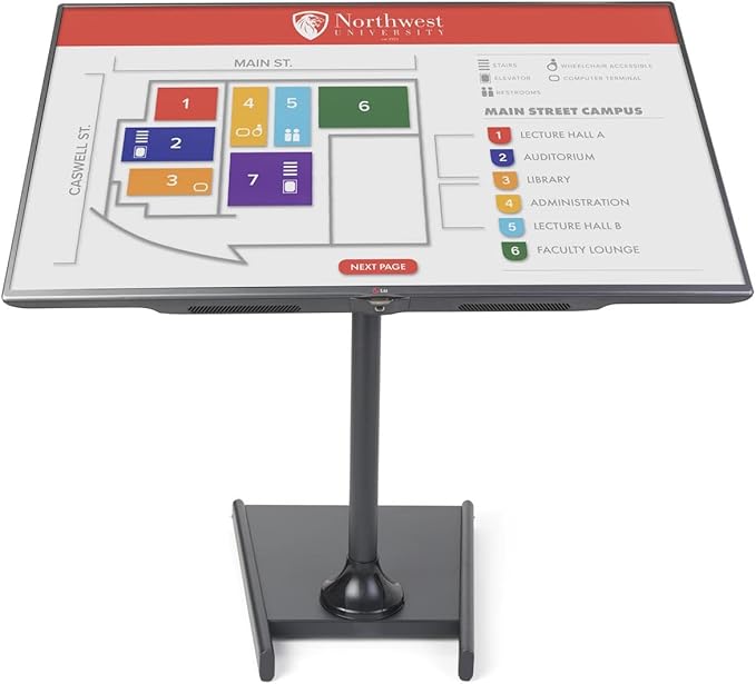 Floor Stand for Flat-Screen Monitor, Black Metal Bracket with Weighted Base, Rolling Wheels, LCD TV Rack for 27 to 60 Inch Screens ??Perfect for Lobbies!