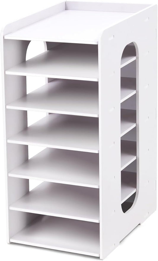 SONGWAY Mail Sorter Organizer Countertop - 7 Tier Desktop Mail Organizer, Letter & Bills Organizer for Desk, Small File & Accessories Storage