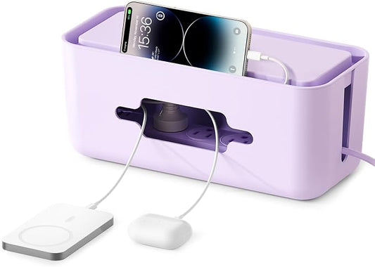 ORICO Cable Management Box, Cord Hider Box to Conceal Power Strips on Desk or Floor, Keeping Cords Tidy and Protected from Damage, Stylish Cable Organizers for Home, Office, School - PB01