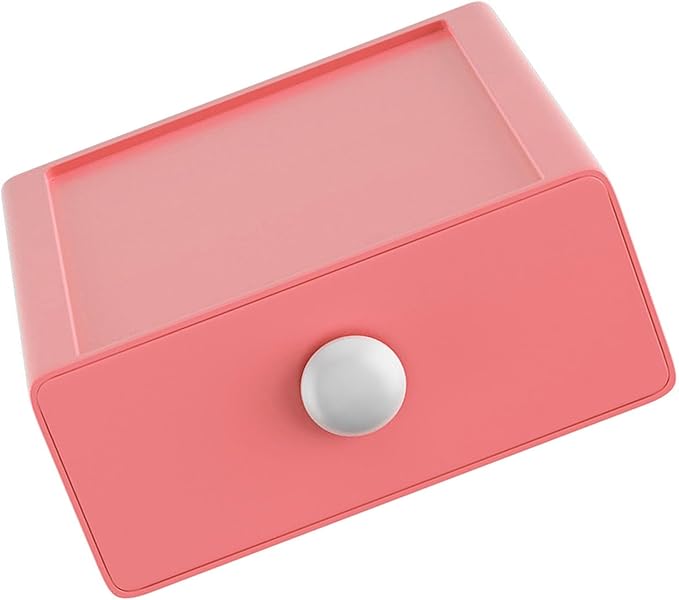 Desk Drawer Organizers, Multifunctional Large Capacity Desktop Storage Box Desk Storage Drawer For Home Office (Tangerine Red)