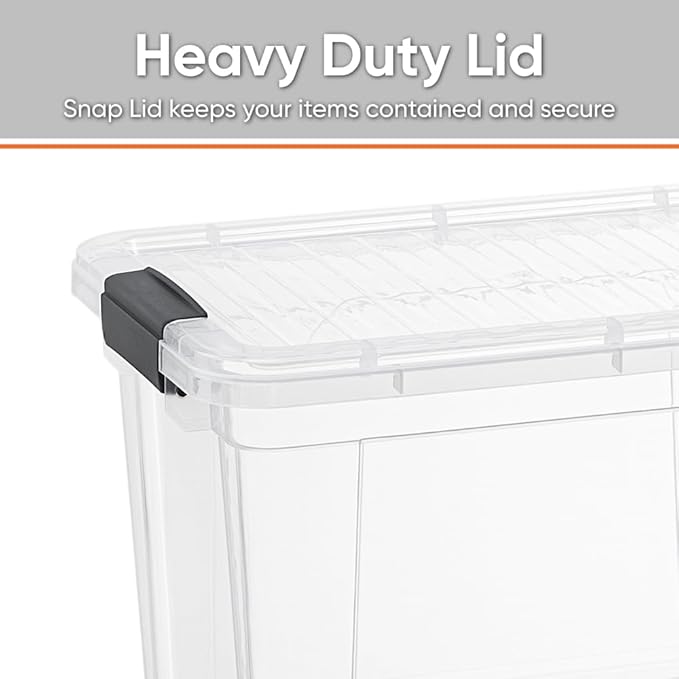 Superio Storage Bins with Lids- 5 Pack, 2.5 Qt Clear Boxes for Organizing, Stackable Plastic Containers- BPA Free, Non-Toxic, Odor Free, Organizer for Home, Office, Dorm