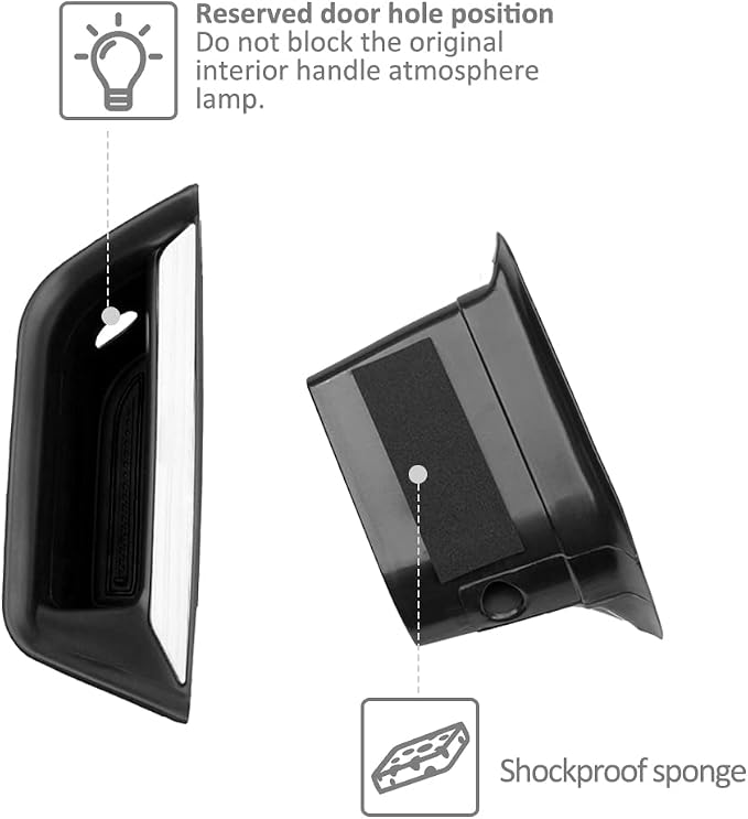 2pcs XT5 Rear Side Door Handle Storage Box Holder Upgraded Door Armrest Organizer for Cadillac XT5 2023 2022 2021 2020 2019 2018 2017