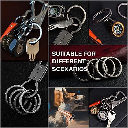 MecArmy Titanium 3pcs/4pcs/7pcs/18pcs Key Rings Keychain Large Small Split Rings