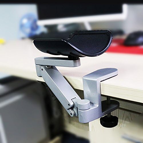 Ergonomic Arm Support for Desk Office Rotating Mouse Arm Rest Mouse Pad Clamp-On Mouse Shelf Desk Hand Rest for Computer Table Arm Support Mouse Pad Tray