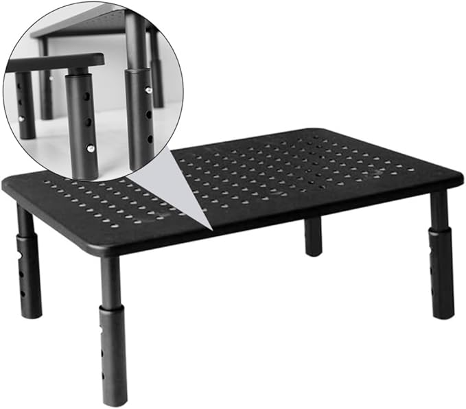 ARTIBETTER Adjustable Monitor Stand Riser with Storage Shelf 3 Height Levels Elevated Computer Desk Organizer 14.56X9.25X5.51 Inch for Home Office Gaming