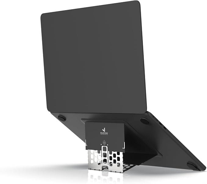Paper-Thin Stand for MacBook, Laptop Riser, Slim Portable Ergonomic Ventilated Stand, 6 Adjustable Heights from 2.1" to 3.6", Compatible with Laptops Up to 18?? US Patented (Space Black)