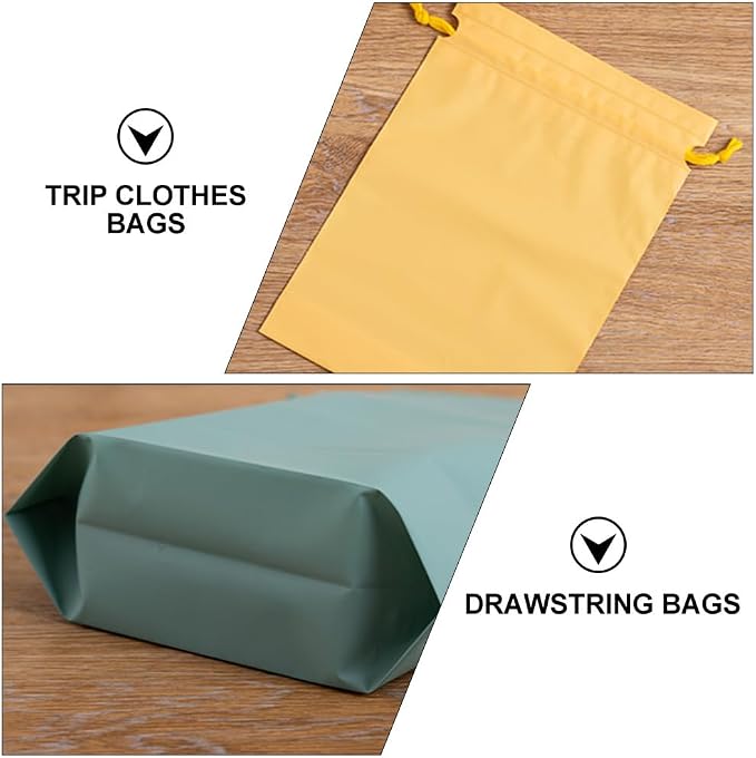 Waterproof Travel Shoe Bags Set of 6 Drawstring Storage Pouches for Shoes Clothes T-Shirts and Accessories 11.61 X 8.07 X 0.11 in Travel Organizer for Luggage Gym Camping Vacation