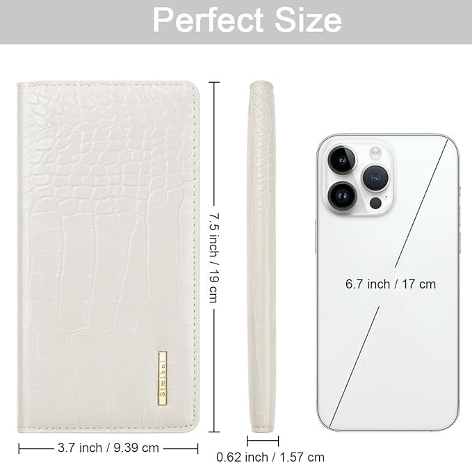 Wallet Women Bifold Faux Crocodile Leather Minimalist Slim Thin Long Wallets RFID Blocking Credit Cards Holder Purse with Back Zipper Coin Pocket for Women and Men,Beige