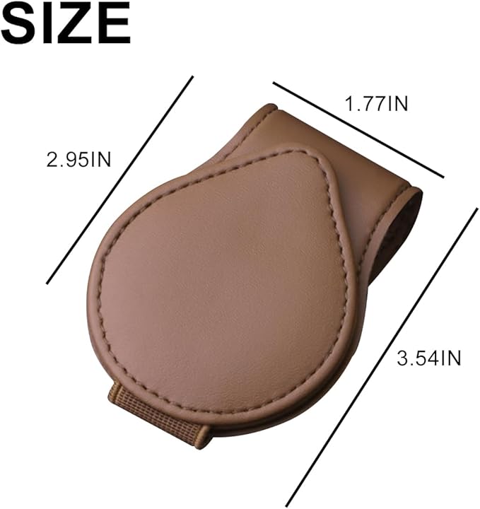 Mandark Magnetic Sunglass Holder for Car Visor, Leather Vehicle Eyeglass Hanger Clip, Automotive Interior Ticket Card Glasses Organizer Clamp Accessories, Universal for SUV, Sedan, Truck(Brown)