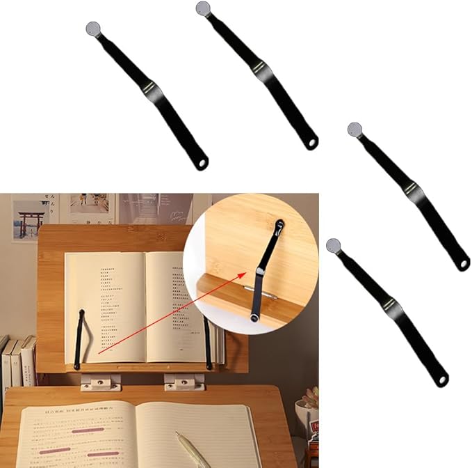 6 Pack Book Stand Page Clip Holder Press Torsion Spring Replacement Repair Parts for Reading Bamboo Tray Cookbook Music Book Frame Rest Desktop Ricer