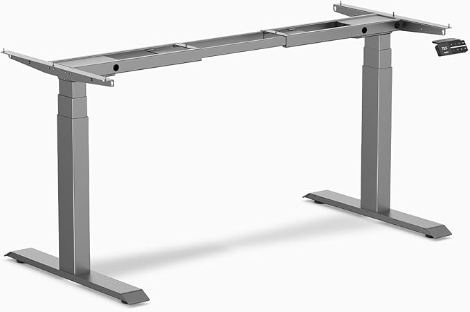 Desky Dual Motor Standing Desk Frame, Height Adjustable Electric Sit Stand Desk Base with Memory Presets, Heavy Duty Steel Frame for Home Office and Workstations ??White
