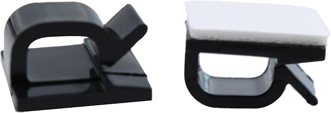 Septe 100 PCS Adhesive Cable Clips,Outdoor Light Clips,ethernet Cable Clips,Cord Clips for Wires on Wall,Wire Clips for Cable Management Under Desk, Car, TV(Black)