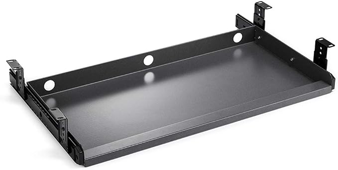 Keyboard Tray Under Desk Heavy-Duty Metal Slide-Out Platform Drawer Tray (White)