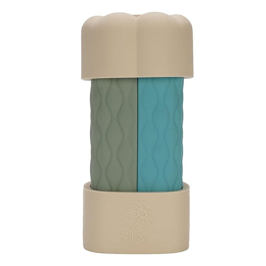 4 in 1 Portable Travel Bottles Set, Leak Proof Silicone Wide Mouth Containers, Brown Series - Durable Silicone Material, Leakproof Design, Ideal for Outdoor Travel (Creamy White Series)