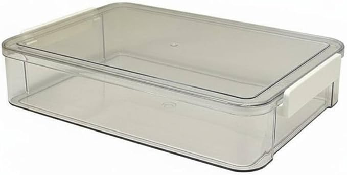 Document Organizer Stackable Transparent PET Folder Storage Case Paper Holder Dustproof Buckle Suitable for Desktop Bookshelf, L
