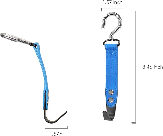 2 Pack Car Hook Holder Leather Headrest Hooks for Purses and Bags,SUS304 Car Hook(Blue)
