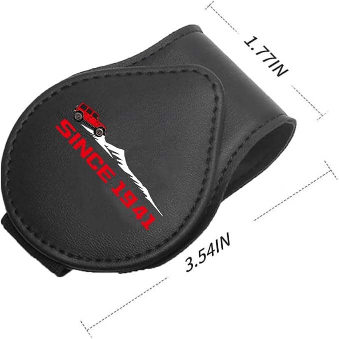 Sunglasses Holder for Car, Leather Glasses Frame, Eyeglass Hanger Card Clip for Car Sun Visor,Sunglasses Holder Compatible with Jeep Wrangler JL JLU Rubicon Wagoneer Gladiator JT Sahara