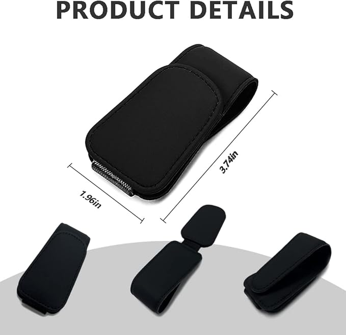2Pcs Sunglass Holder for Car, Magnetic Leather Eyeglass Hanger Clip for Car Sun Visor, Sunglasses Holder and Ticket Card Clip for Car Visor Accessories