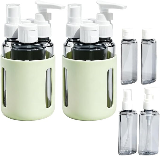 4 in 1 Travel Dispenser Bottles – 2026 New Leak Proof Portable Dispenser Bottle Set for Shampoo, Conditioner, Lotion & Cream, 4pcs 60ml Travel Dispensers for Vacation & Business (Set B)