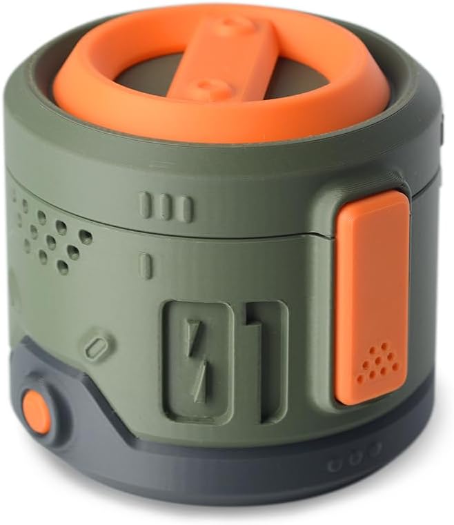 Decorative Storage Box with Lid & Metal Liner, Multifunctional Desk Organizer for Home or Office, 3D Printed Modern Container | Green/Orange, 4"x4"x3.5
