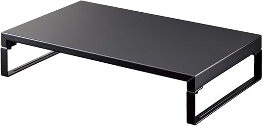 Lihit Lab A7330-124 Computer Stand, Monitor Stand, Desktop Stand, Width 15.4 inches (390 mm), Low Type, Matte Black
