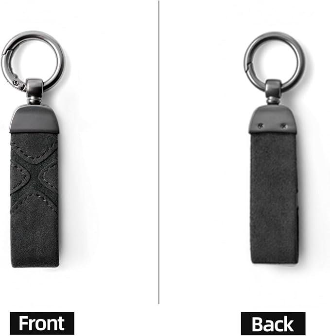 BETTERHUMZ Leather Suede Car Keychain,Key Chain Clip for Alcantara, Anti-Lost D-Ring for Men and Women Car Accessories