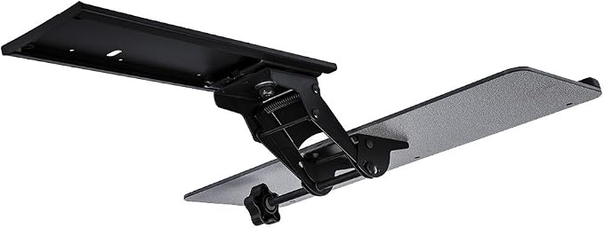 New Undermount Height Adjustable Keyboard Tray Mouse Pad Tray with Drawer and Tiltable Ergonomic Design 360 revolvable (25" x 10")