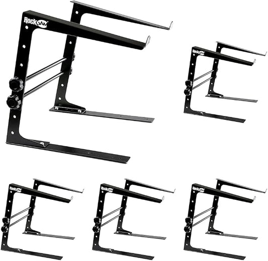 RockJam Portable DJ Laptop Stand with Adjustable Height, Anti-Slip Design, Works for Laptops, Controllers & CD Players (Pack of 5)
