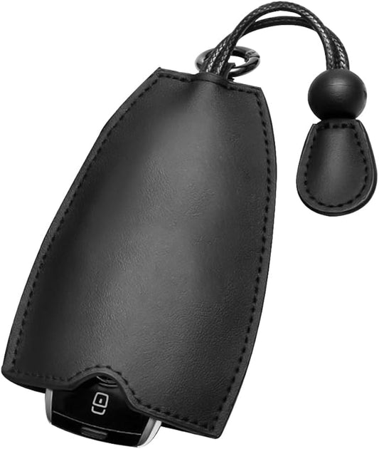 Pull Out Car Key Case, Genuine Leather Large Capacity Creative Vehicle Keychain Sleeve Bag, Protective Automotive Key Holder Hook Cover Accessories, Universal for SUV Sedan Truck