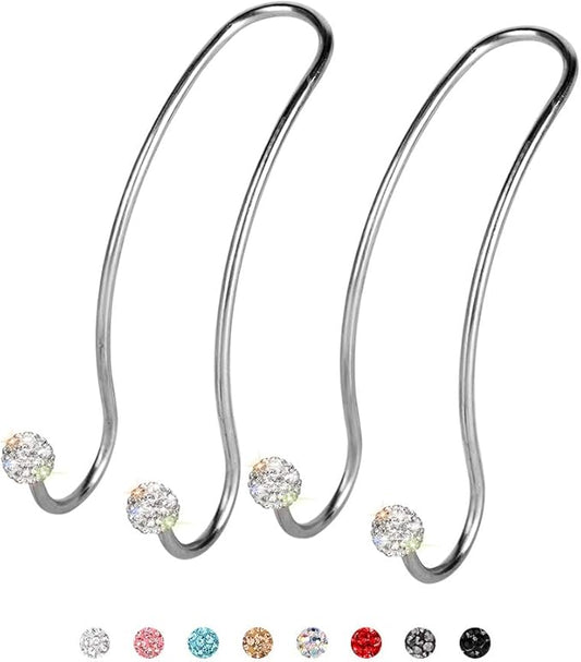 SAVORI Auto Hooks Bling Car Hangers Organizer Seat Headrest Hooks Strong and Durable Backseat Hanger Storage Universal for SUV Truck Vehicle 2 Pack (White)