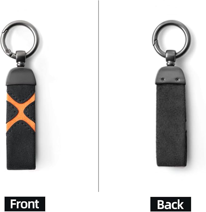 BETTERHUMZ Leather Suede Car Keychain,Key Chain Clip for Alcantara, Anti-Lost D-Ring for Men and Women Car Accessories