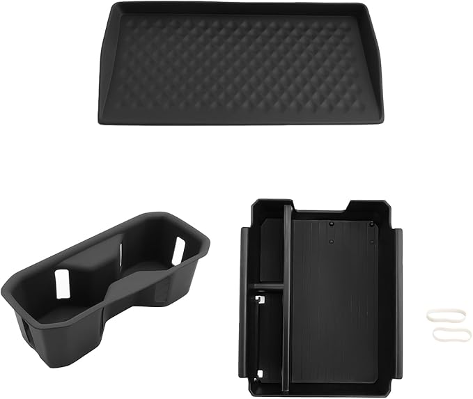 CDEFG 3Pcs for 2025 2026 Mitsubishi Outlander Center Console Organizer for 2025 2026 Mitsubishi Outlander Accessories Middle Console & Wireless Charging Cover & Cup Holder(for Gas Version Only)
