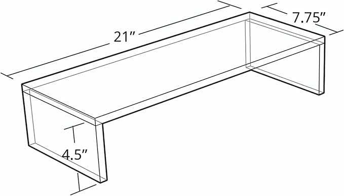 Azar 515360 Acrylic Monitor Stand Riser ??Made in USA Laptop stand and Monitor Riser Acrylic Monitor Stand Riser Clear Laptop Stand for Desk Ergonomic Display Riser, Clear (21-Inch-Luxury Handcrafted)