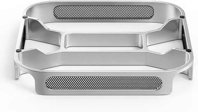 Mac Mini 4 Aluminum Stand with Mesh Dust Cover ??Cooling Base with Airflow Design, Anti-Slip Pads & Easy Power Access